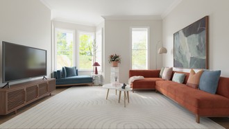Bohemian, Midcentury Modern Living Room by Havenly Interior Designer Abigail