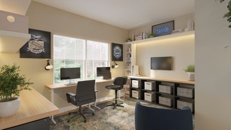Warm Transitional Office by Havenly Interior Designer Diogo