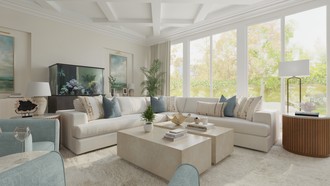 Contemporary, Modern, Coastal, Transitional Living Room by Havenly Interior Designer Emilee