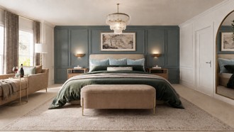 Contemporary, Modern, Transitional, Warm Transitional Bedroom by Havenly Interior Designer Bertha