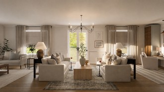 Warm Transitional Living Room by Havenly Interior Designer Ivanna