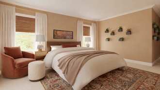 Contemporary, Modern, Eclectic, Bohemian, Rustic, Global, Warm Transitional, Artful Eclectic Bedroom by Havenly Interior Designer Kristen