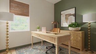 Contemporary, Modern, Eclectic, Glam, Warm Transitional, Artful Eclectic Office by Havenly Interior Designer Kristen