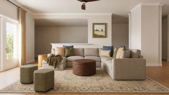 Transitional, Warm Transitional Living Room by Havenly Interior Designer Sofia