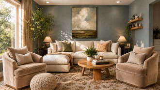 Rustic, Traditional Charm Living Room by Havenly Interior Designer Erin