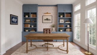 Warm Transitional Office by Havenly Interior Designer Sarah