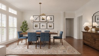 Warm Transitional Dining Room by Havenly Interior Designer Sarah
