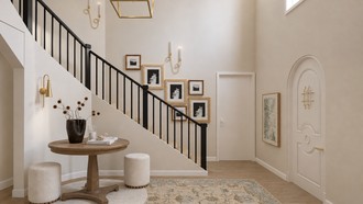 Classic, Warm Transitional Entryway by Havenly Interior Designer Julia