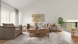 Warm Transitional Living Room by Havenly Interior Designer Candida