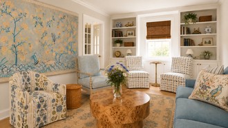 Classic, Traditional, Transitional, Vintage, Preppy, Warm Transitional, Modern Cottage, Traditional Charm, Artful Eclectic Living Room by Havenly Interior Designer Kristen