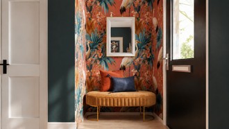 Glam, Artful Eclectic Entryway by Havenly Interior Designer Erin