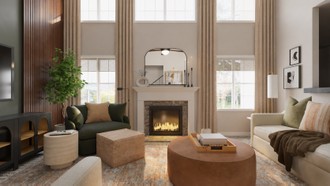 Transitional, Organic Modern, Warm Transitional Living Room by Havenly Interior Designer Anny