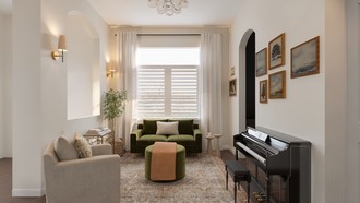 Glam, Modern Cottage Reading Room by Havenly Interior Designer Ariel