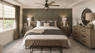 Warm Transitional Bedroom by Havenly Interior Designer Jaime