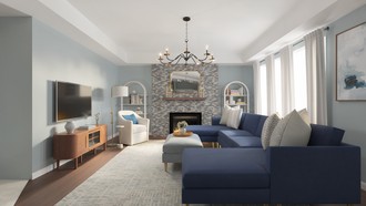 Contemporary, Transitional, Minimal, Preppy, New Classic Living Room by Havenly Interior Designer Rachel