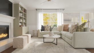 Warm Transitional Living Room by Havenly Interior Designer Andrea