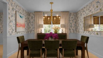 Contemporary, Modern, Eclectic, Glam, Preppy, New Classic, Artful Eclectic Dining Room by Havenly Interior Designer Kristen
