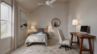 Contemporary, Classic, Bohemian, Transitional Bedroom by Havenly Interior Designer Gabriela
