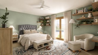 Bohemian, Transitional, California Cool, Warm Transitional Bedroom by Havenly Interior Designer Maria