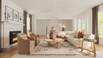 Farmhouse, Rustic, Southwest Inspired Living Room by Havenly Interior Designer Abigail