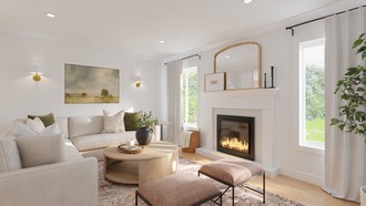 Warm Transitional Living Room by Havenly Interior Designer Rocío