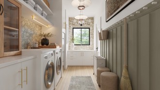 Organic Modern, Warm Transitional Office by Havenly Interior Designer Emilee