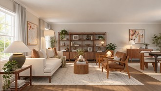 Traditional, Transitional, Warm Transitional, Traditional Charm Living Room by Havenly Interior Designer Diogo