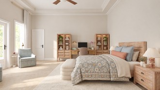 Southwest Inspired, Warm Transitional, Modern Cottage Bedroom by Havenly Interior Designer Abigail