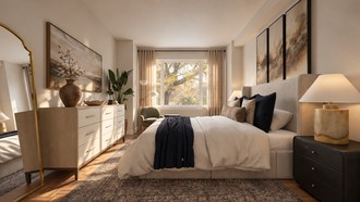 Inspired Modern, Warm Transitional Bedroom by Havenly Interior Designer Sofia