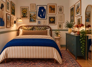 Modern, Eclectic, Vintage, Artful Eclectic Bedroom by Havenly Interior Designer Emerie