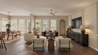 Global, Midcentury Modern, Warm Transitional Living Room by Havenly Interior Designer Diogo