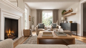 Contemporary, Modern, Transitional, Scandinavian, Organic Modern, California Cool, Warm Transitional Living Room by Havenly Interior Designer Anny