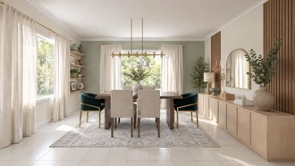 Warm Transitional Dining Room by Havenly Interior Designer Montserrat
