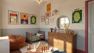 Eclectic, Preppy, Artful Eclectic Nursery by Havenly Interior Designer Elisa
