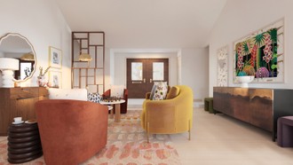 Bohemian, Organic Modern, Artful Eclectic Living Room by Havenly Interior Designer Lilia