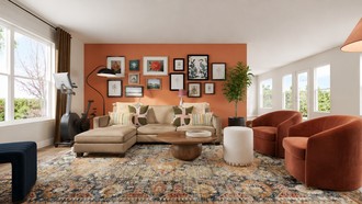 Modern, Eclectic, Bohemian, Artful Eclectic Living Room by Havenly Interior Designer Gabriela
