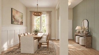 Classic, Warm Transitional Dining Room by Havenly Interior Designer Cami