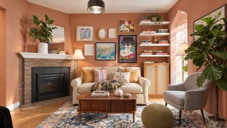 Eclectic, Vintage, Global, Midcentury Modern, Midcentury Scandi, Modern Cottage, Artful Eclectic Living Room by Rhonda Stanbury Interior Designer Jess