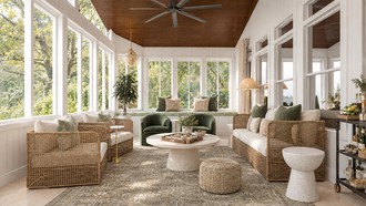 Coastal, Glam, Transitional Living Room by Havenly Interior Designer Gabriela