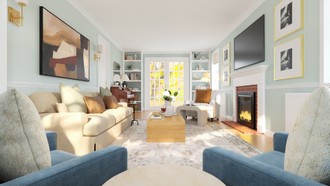 Classic Contemporary Living Room by Havenly Interior Designer Lilia