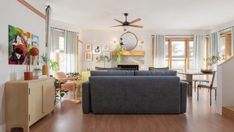 Bohemian, Artful Eclectic Living Room by Havenly Interior Designer Ceci