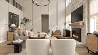 Coastal, Organic Modern, Warm Transitional Living Room by Havenly Interior Designer Emilee