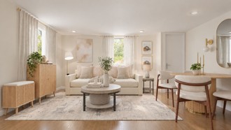 Organic Modern, Warm Transitional Living Room by Havenly Interior Designer Montserrat