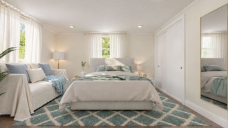 Coastal, Warm Transitional Bedroom by Havenly Interior Designer Montserrat