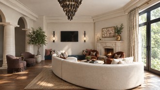 Library, Southwest Inspired, Parisian Modern, Contemporary Luxe, Warm Transitional, Traditional Charm Living Room by Havenly Interior Designer Christopher