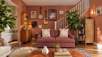 Eclectic, Vintage, Global, Midcentury Modern, Midcentury Scandi, Modern Cottage, Artful Eclectic Living Room by Havenly Interior Designer Jess