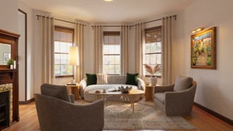 Transitional, Midcentury Scandi Living Room by Havenly Interior Designer Elisa