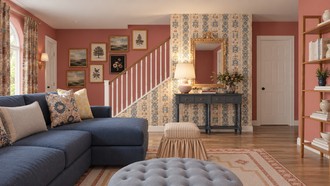 Eclectic, Vintage, Preppy Living Room by Havenly Interior Designer Veronica