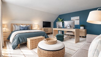 Contemporary, Eclectic, Bohemian, Coastal Office by Havenly Interior Designer Gabriela