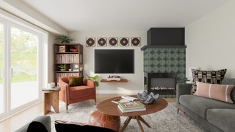 Organic Modern, Warm Transitional Living Room by Havenly Interior Designer Brooke